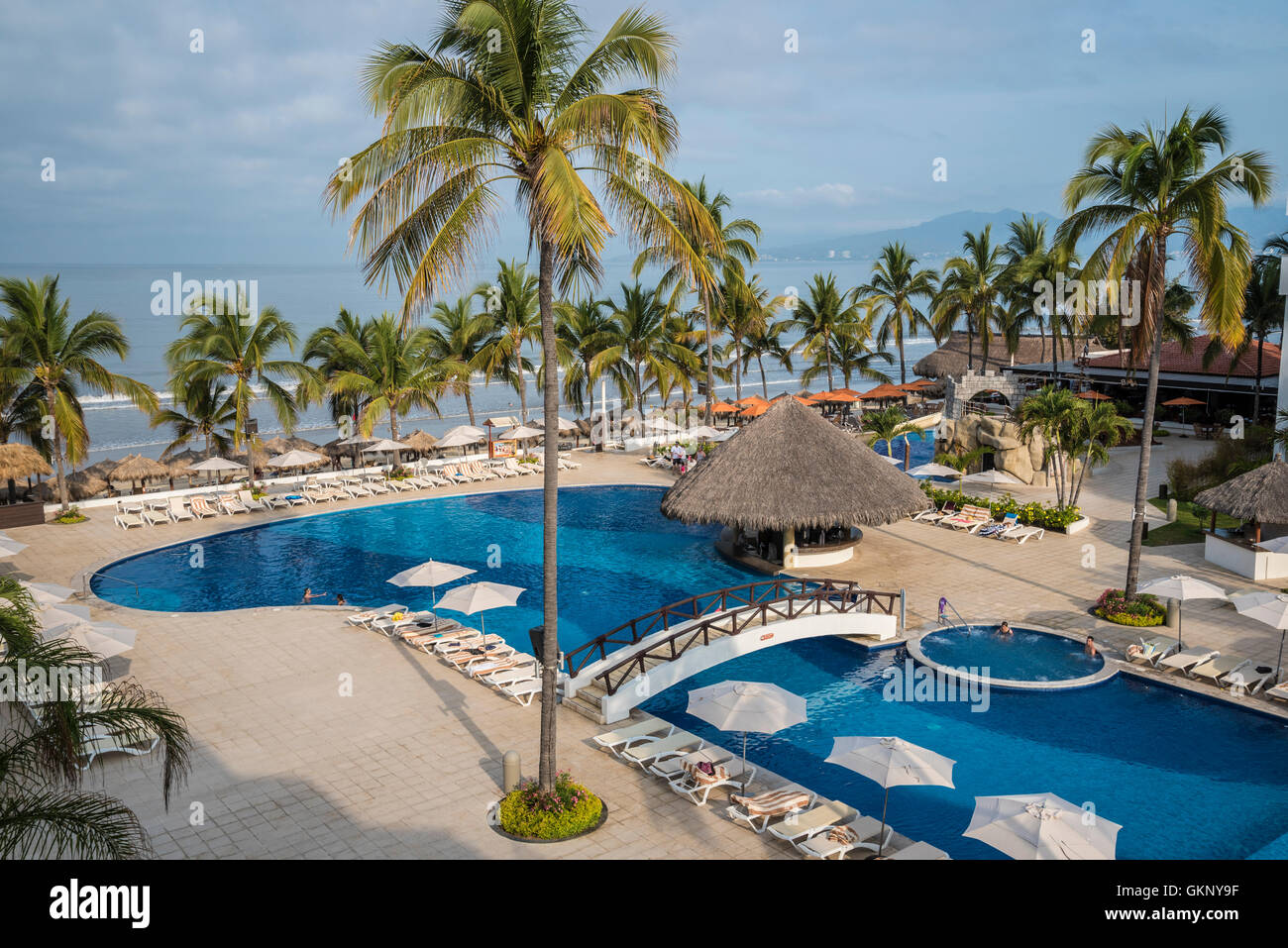 Marival Resort piscine, Nuevo Vallarta, Riviera Nayarit, Mexique. Banque D'Images