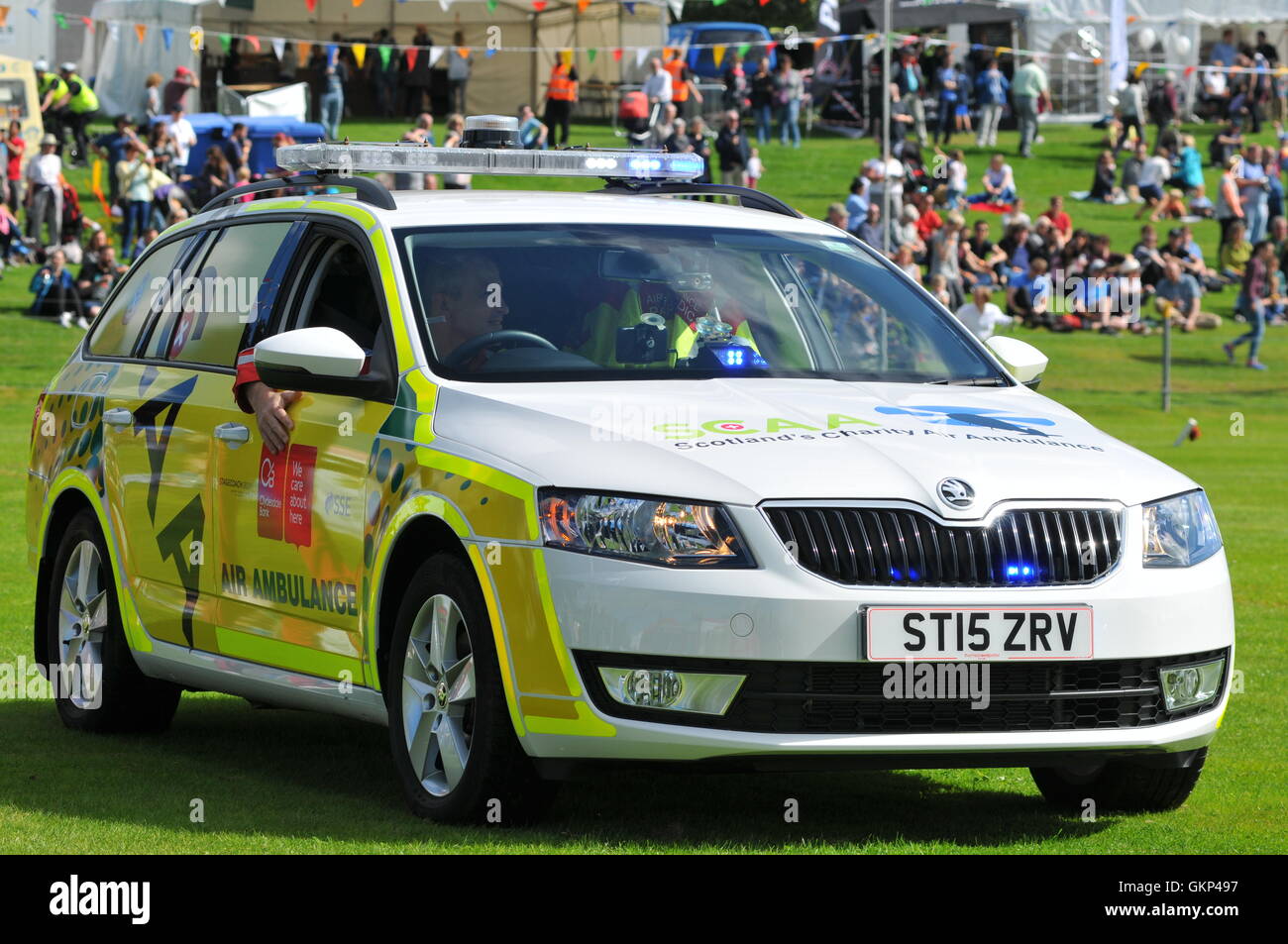 Comunity écossais Air Ambulance véhicule à la Crieff Highland Games, Crieff, UK. Août 21, 2016. UK. &Copier ; Crédit : Cameron Cormack/Alamy Live News Banque D'Images