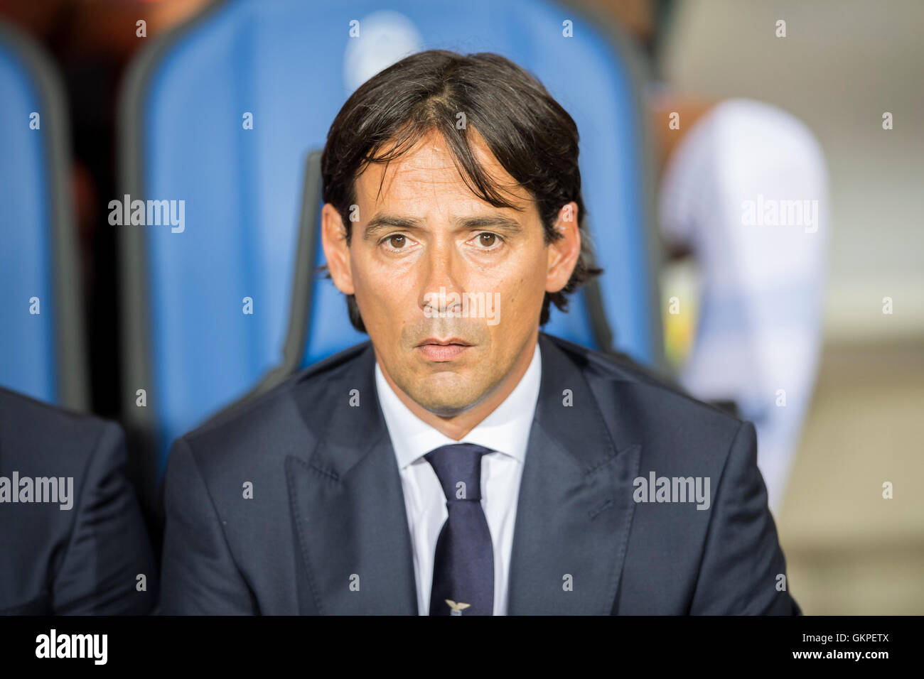 Bergame, Italie. Août 21, 2016. Simone Inzaghi (Lazio) Football/soccer : Italien 'Serie' une correspondance entre Atalanta 3-4 SS Lazio au Stadio Atleti Azzurri d'Italia à Bergame, Italie . © Maurizio Borsari/AFLO/Alamy Live News Banque D'Images