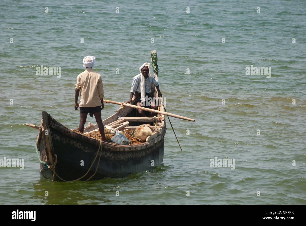 Bateaux pêcheurs indiens du Kerala. Banque D'Images