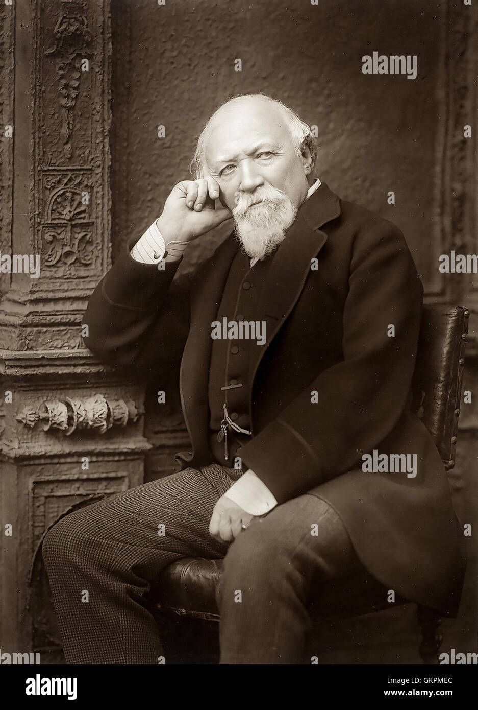 ROBERT BROWNING (1812-1889) poète et dramaturge anglais vers 1887. Herbert Photo Barraud Banque D'Images