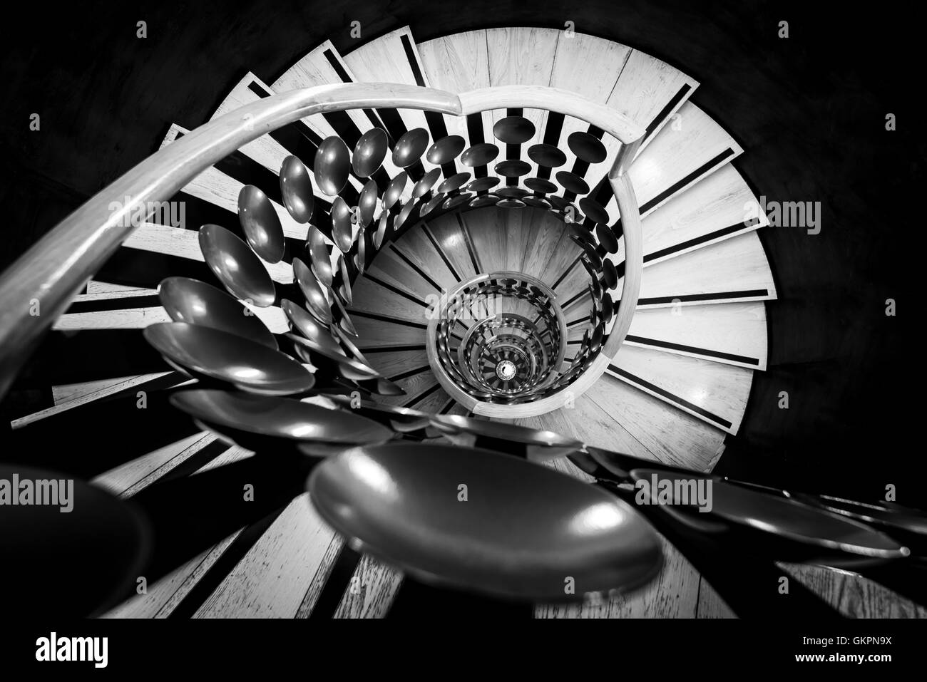 Un escalier intérieur du cercle magique, Londres, Royaume-Uni Banque D'Images