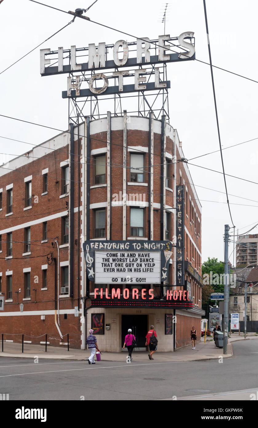 Filmore's Hotel, un club de strip, à proximité du centre-ville de Toronto, Ontario, Canada. Banque D'Images