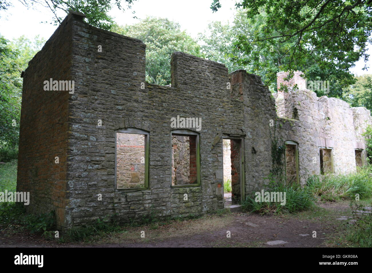 Bâtiment abandonné dans Tyneham Village de Purbeck, Dorset Banque D'Images