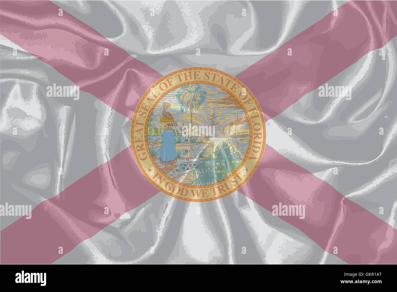 Drapeau de soie de l'État de Floride Illustration de Vecteur Drapeau de soie de l'État de Floride Illustration de Vecteur