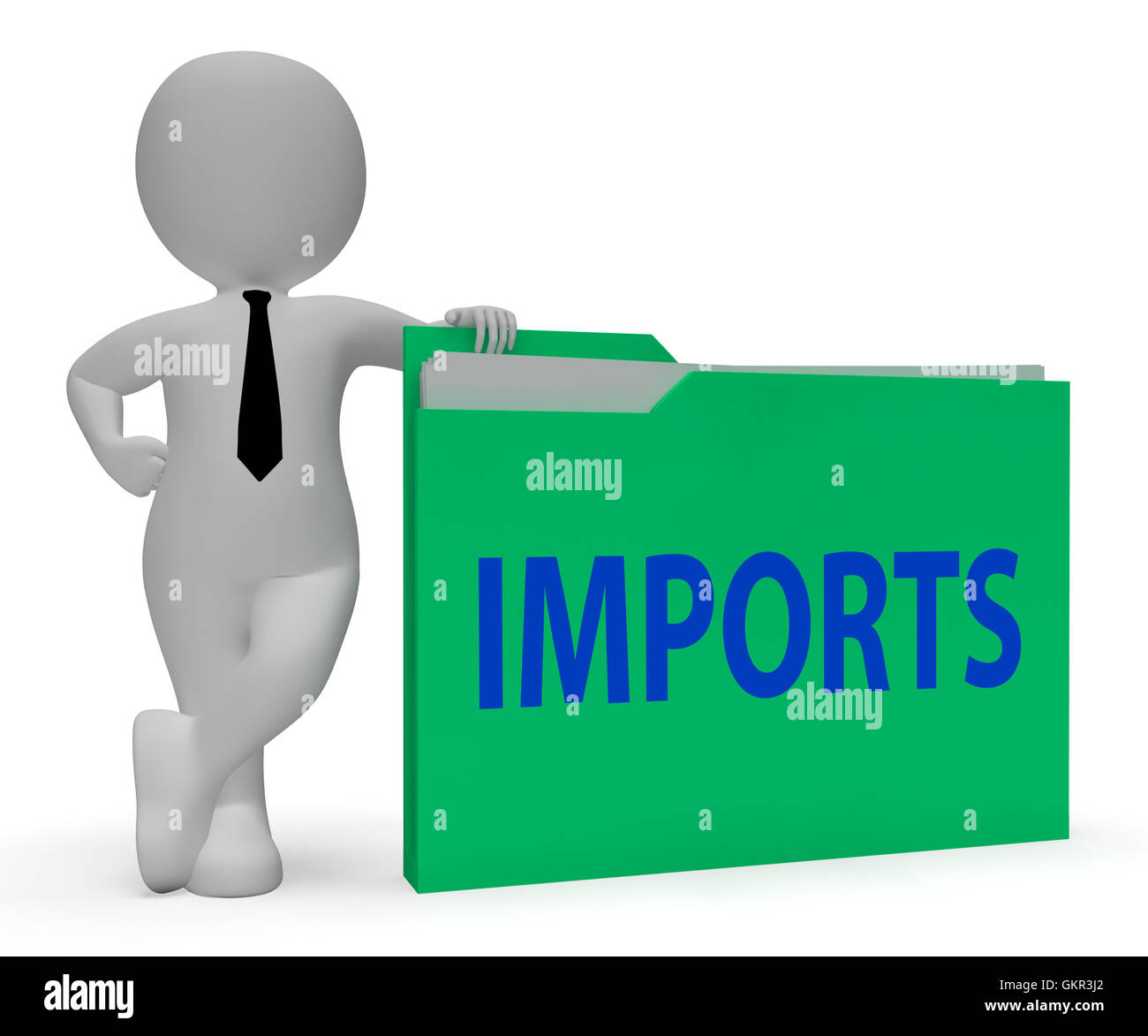 Les importations de marchandises représentant les entreprises Dossier de rendu 3D Banque D'Images