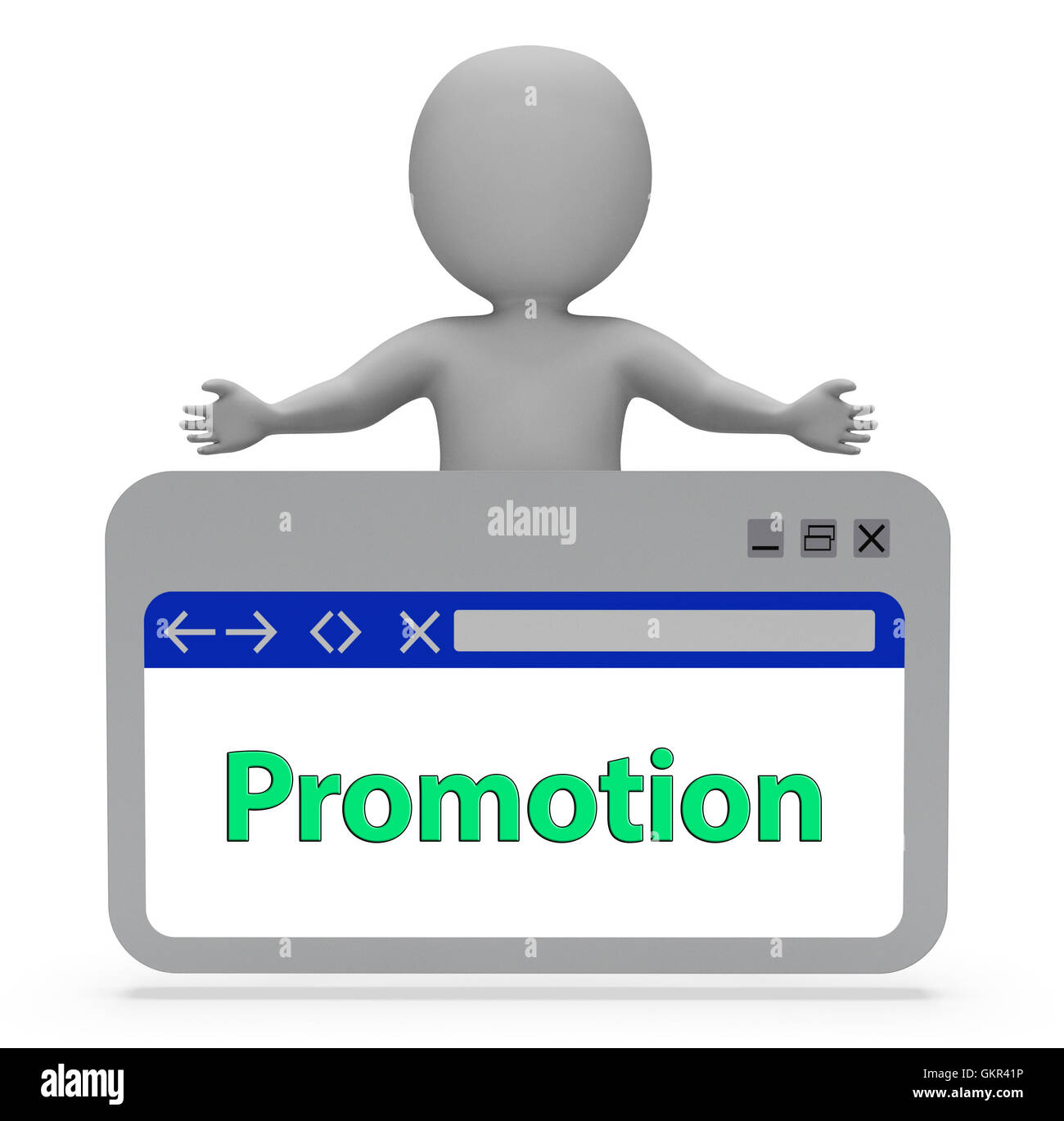 Page Web de promotion représentant le rendu 3D Vente en ligne Banque D'Images