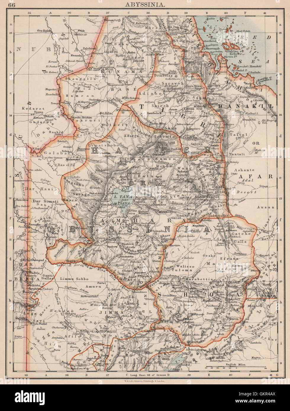 Carte de l'abyssinie ethiopie au 19ème siècle Banque de photographies ...