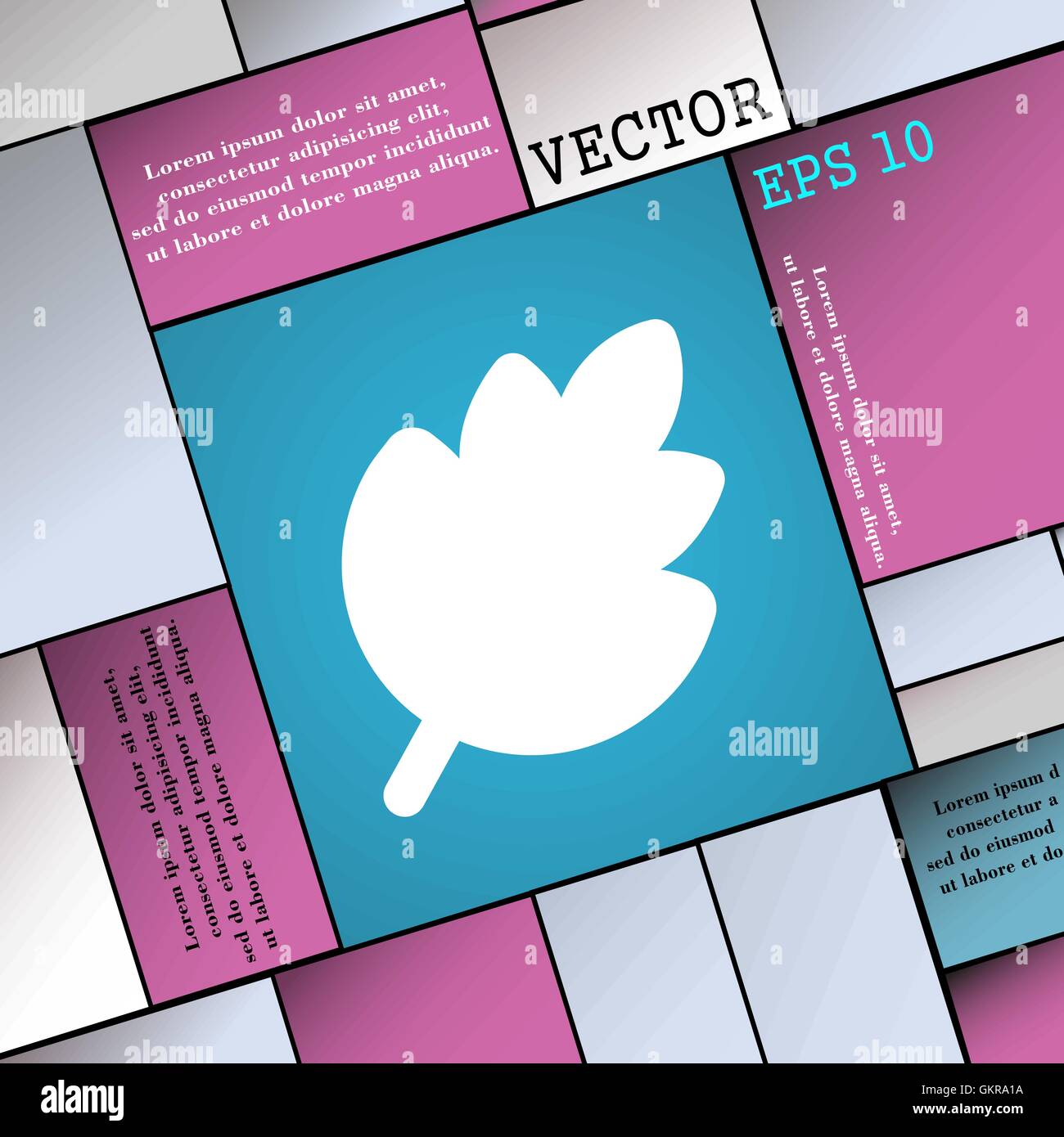 Feuille, fraîches et naturelles sur l'icône du produit signe. Une télévision moderne style pour votre conception. Vector Illustration de Vecteur