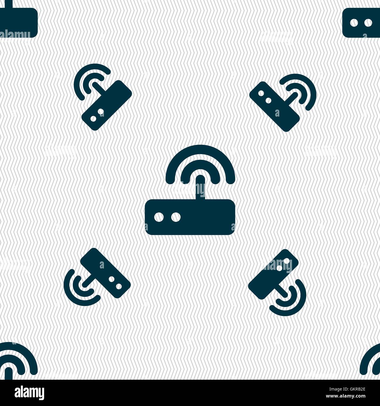 L'icône du routeur wi fi signe. Motif géométrique transparente avec la texture. Vector Illustration de Vecteur