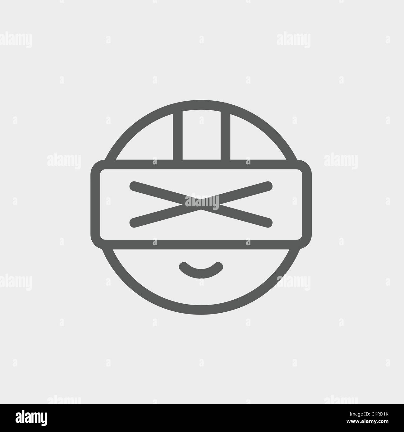L'icône de la ligne mince casque futuriste Illustration de Vecteur