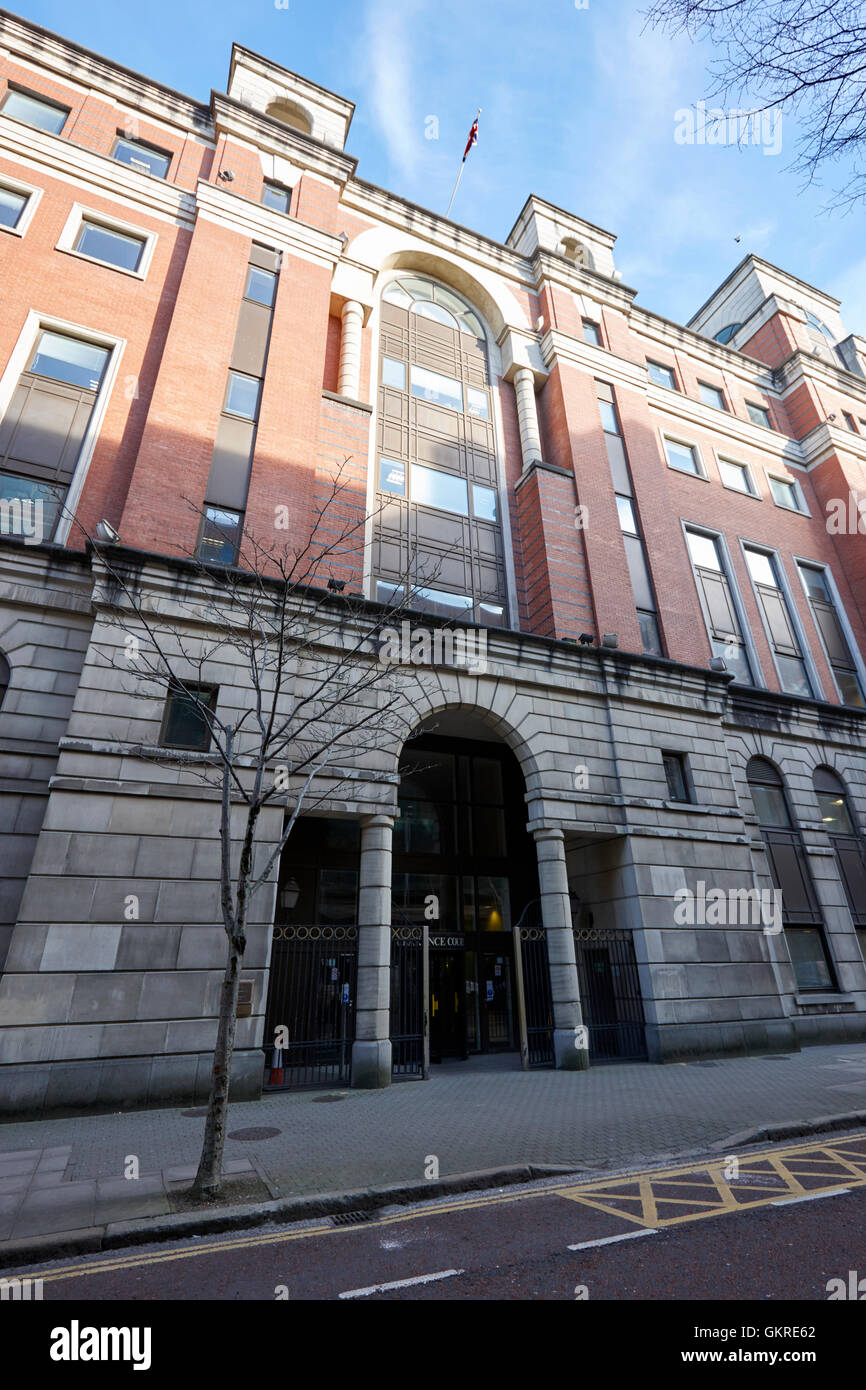 Clarence court office building, rue Adelaide belfast utilisées par divers ministères du gouvernement de l'Irlande du Nord Banque D'Images