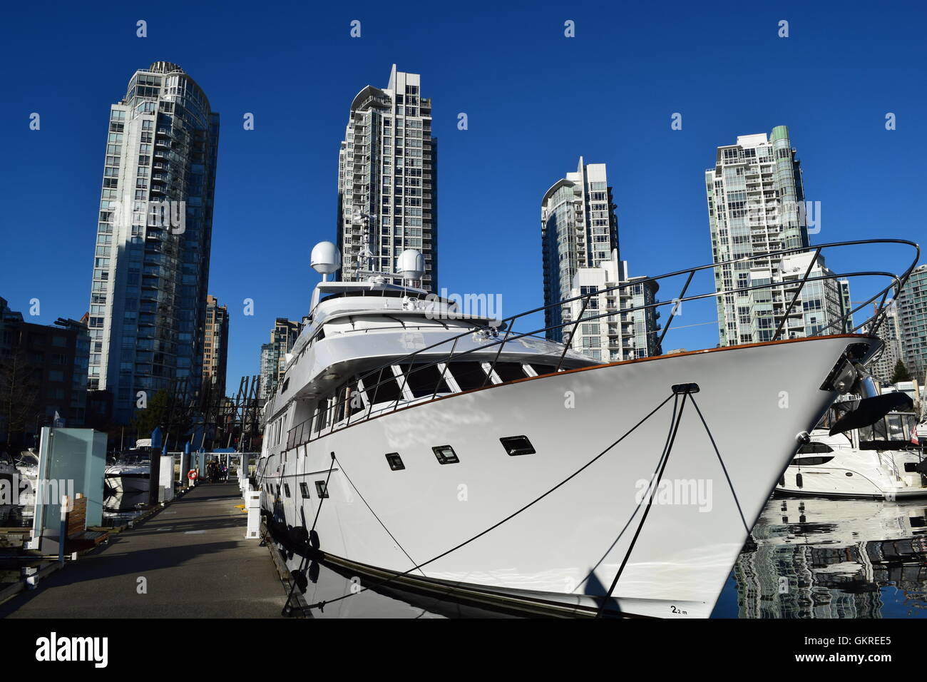 Marina à False Creek, Vancouver (C.-B.), Banque D'Images