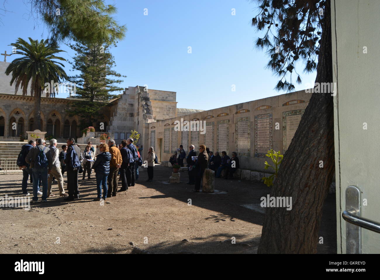 Église de la Pater Noster, Mont des Oliviers, Jérusalem, Israël Banque D'Images