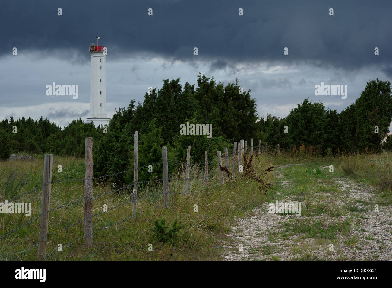 Sõmeri Sõmeri phare, Lumière de la péninsule cordinates : 58,3503 23,7398 N ; E Pärnu County Estonie 10 Août, 2016 Banque D'Images