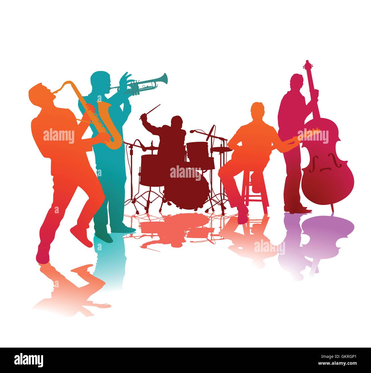 Groupe de jazz Illustration de Vecteur