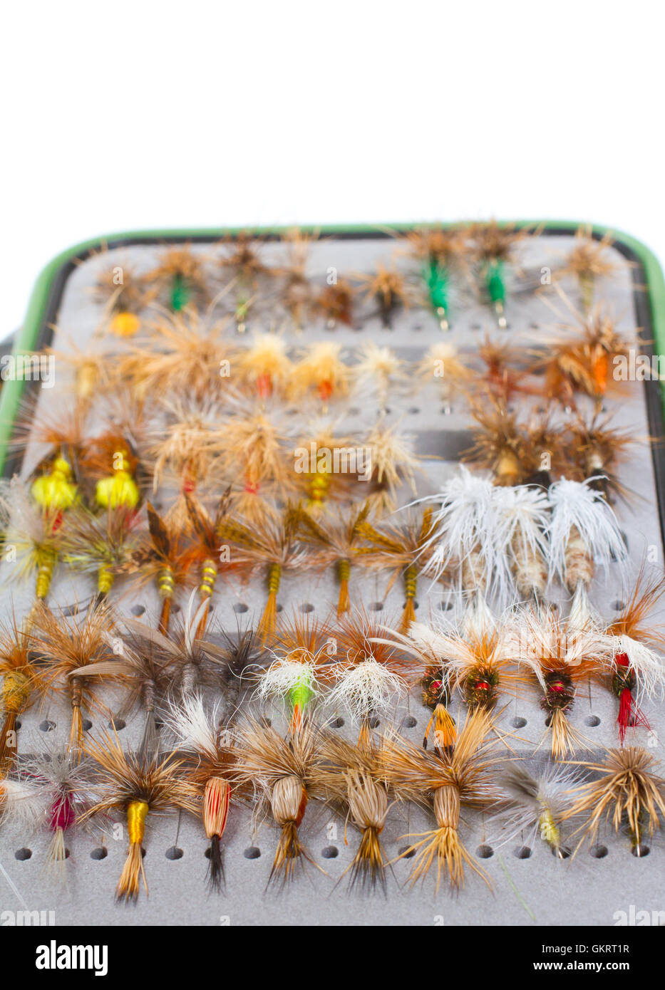 Ancienne Boîte à Mouches De Pêche Avec +100 Mouches Sèches Vintage