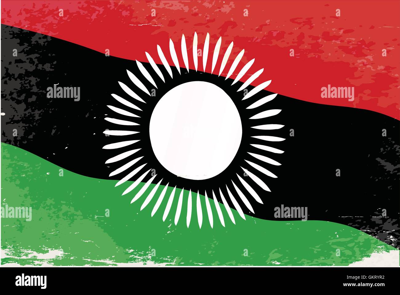 Drapeau du Malawi Illustration de Vecteur
