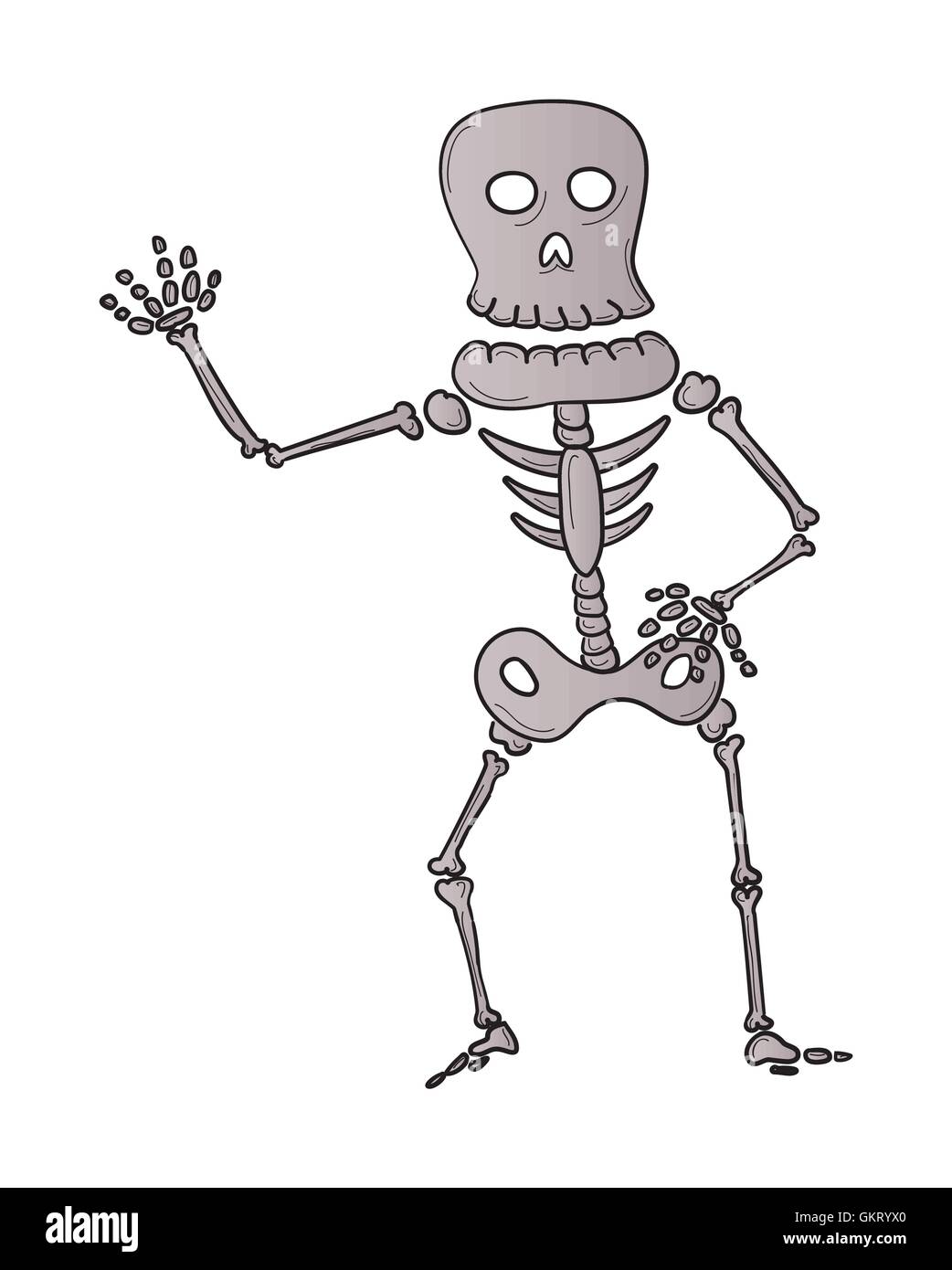Croquis du squelette Illustration de Vecteur