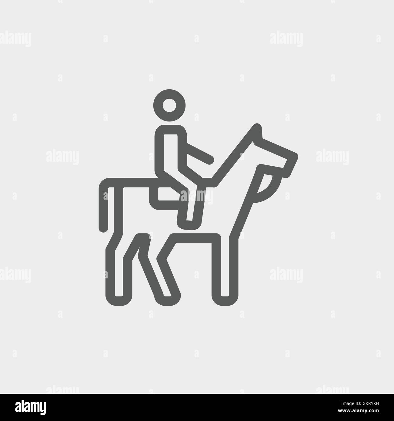 L'équitation l'icône de la ligne mince Illustration de Vecteur