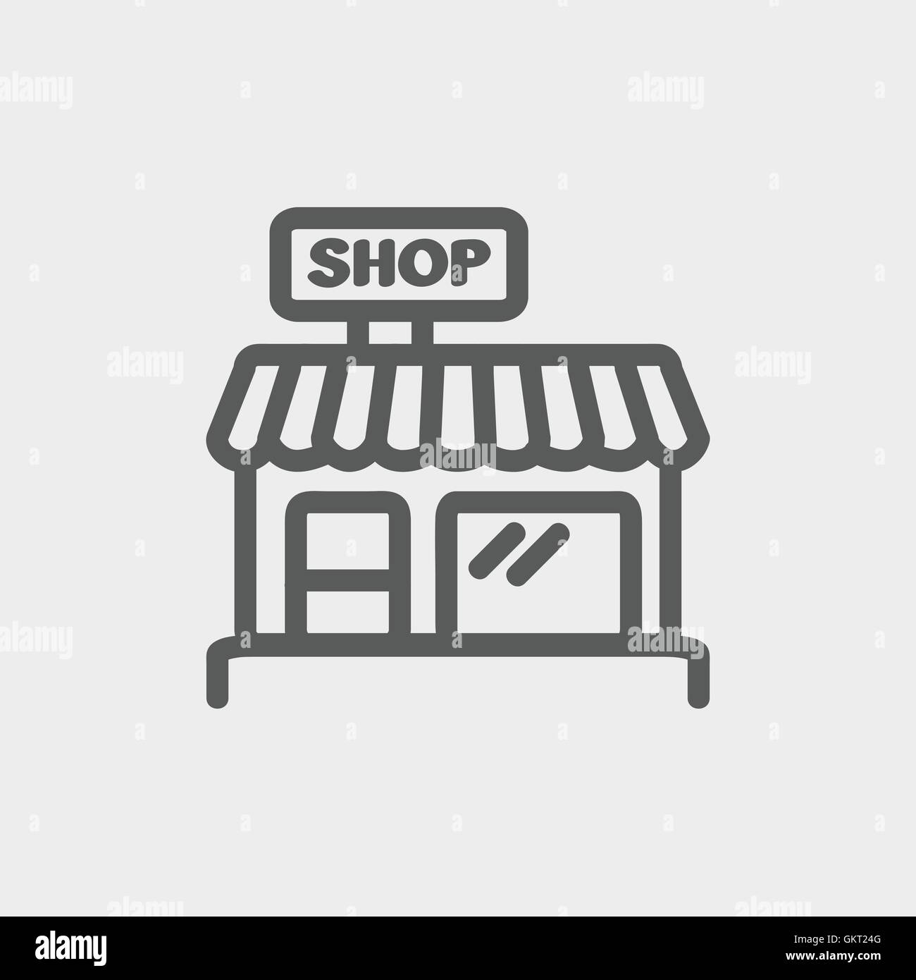 Entreprise boutique l'icône de la ligne mince Illustration de Vecteur