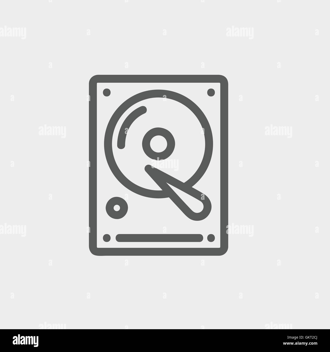 L'icône de la ligne mince disque dur Illustration de Vecteur