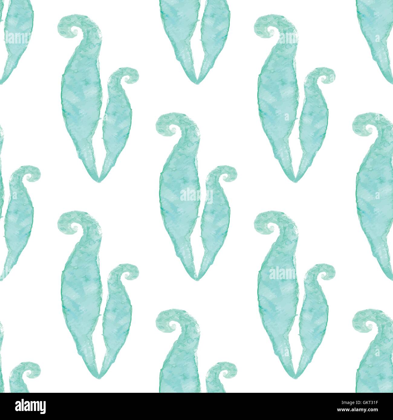 Modèle Transparent avec Feuille verte. Vector illustration. Fond peint à l'aquarelle Illustration de Vecteur