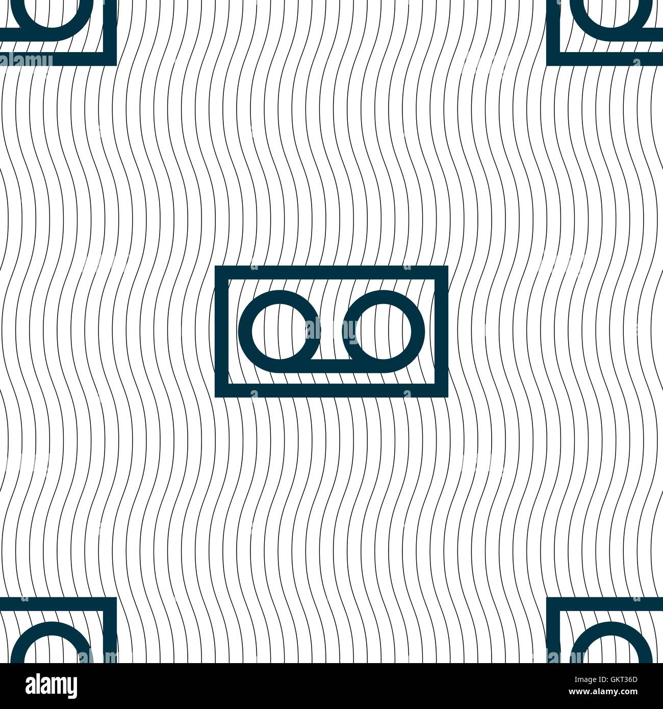 L'icône de cassette audio signe. Motif géométrique transparente avec la texture. Vector Illustration de Vecteur