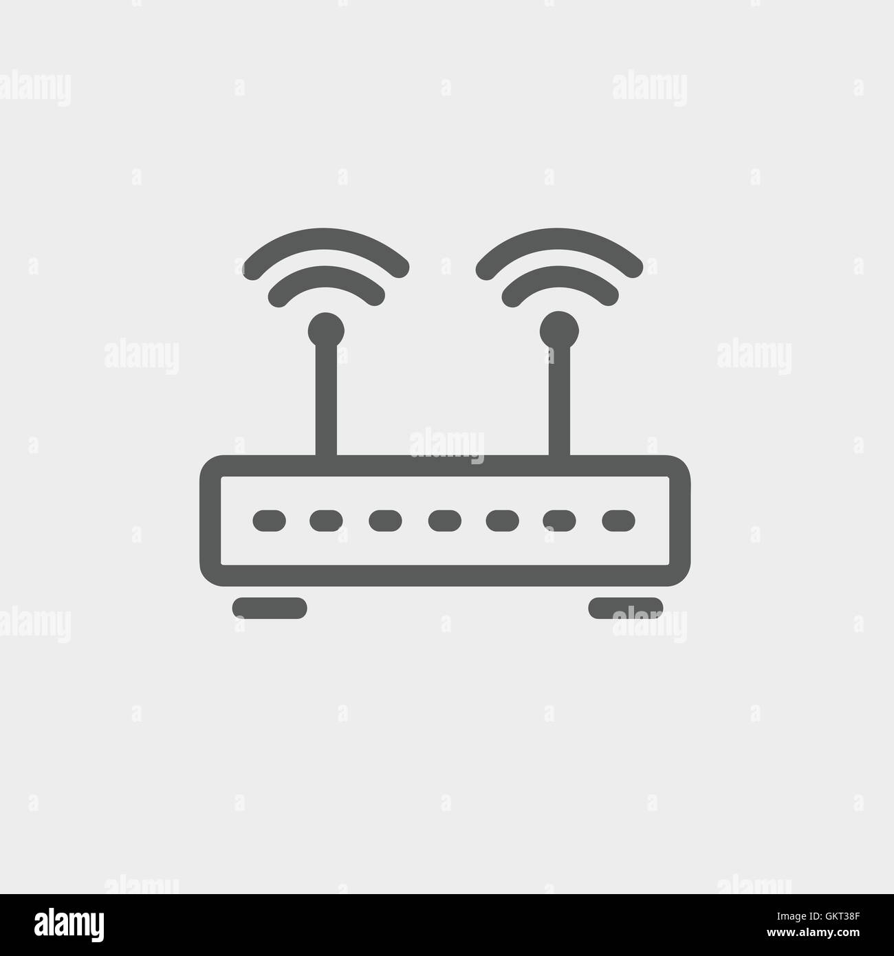 Routeur sans fil sur l'icône de la ligne mince Illustration de Vecteur