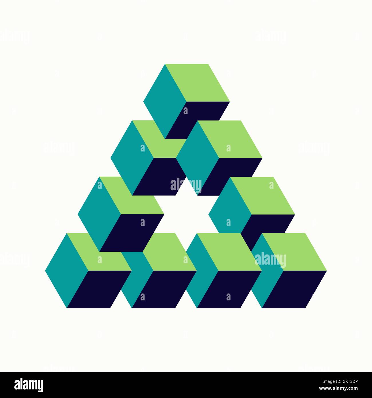 Impossible triangle optical illusion 3d Banque de photographies et d ...