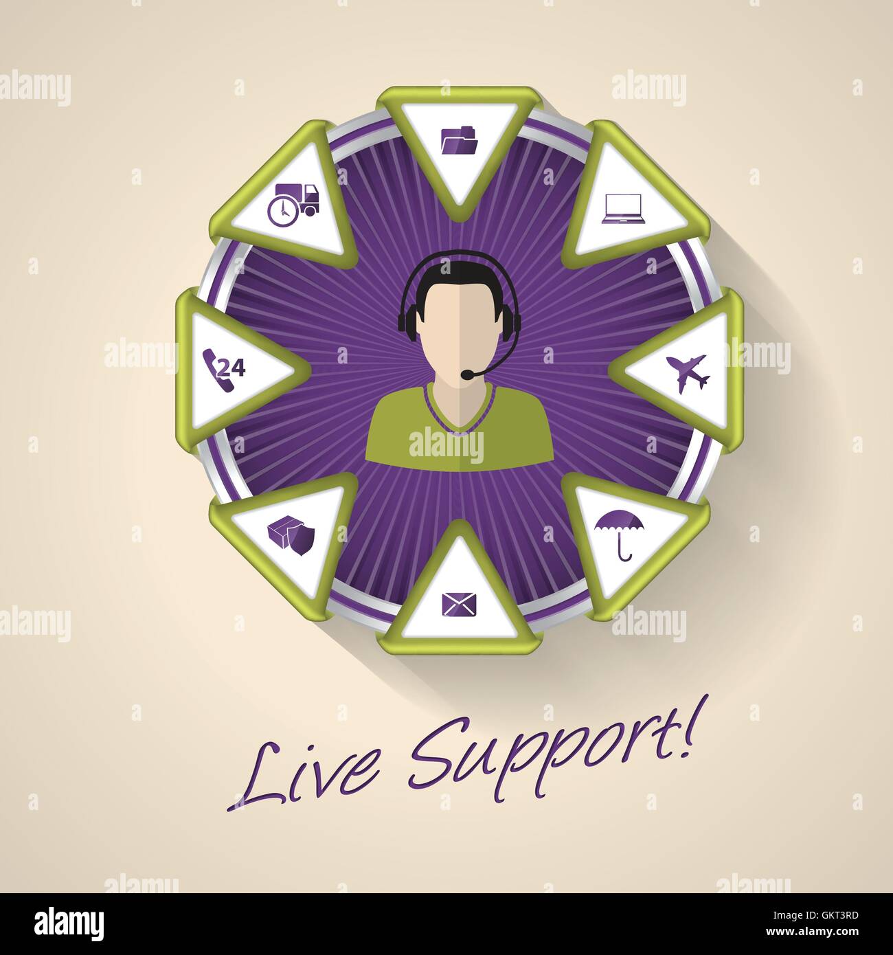 Bannière de publicité centre d'appels Illustration de Vecteur