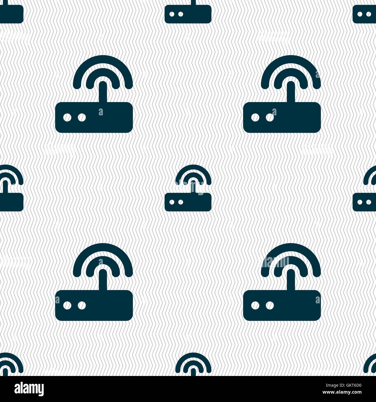 L'icône du routeur wi fi signe. Motif géométrique transparente avec la texture. Vector Illustration de Vecteur