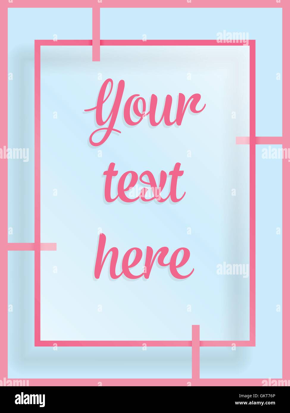 Bleu et rose lignes simples frame Illustration de Vecteur