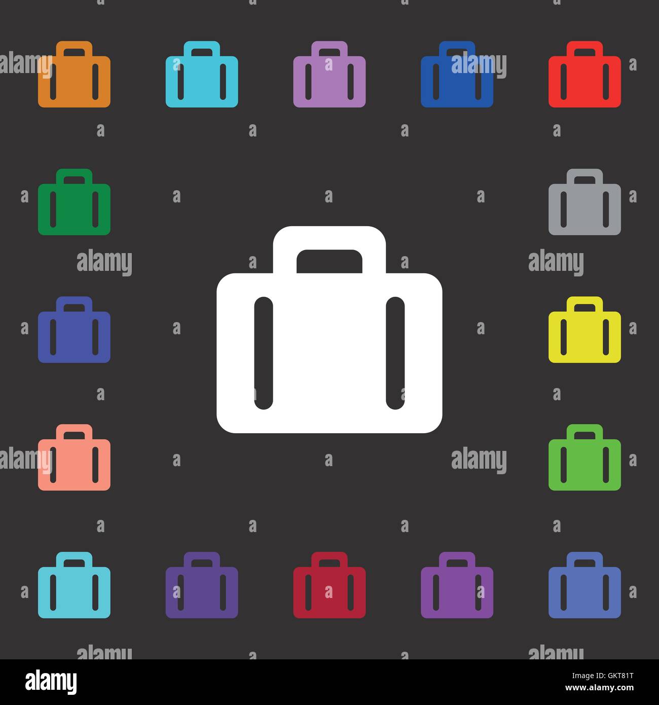 Icône valise signe. Beaucoup de symboles colorés pour votre conception ...