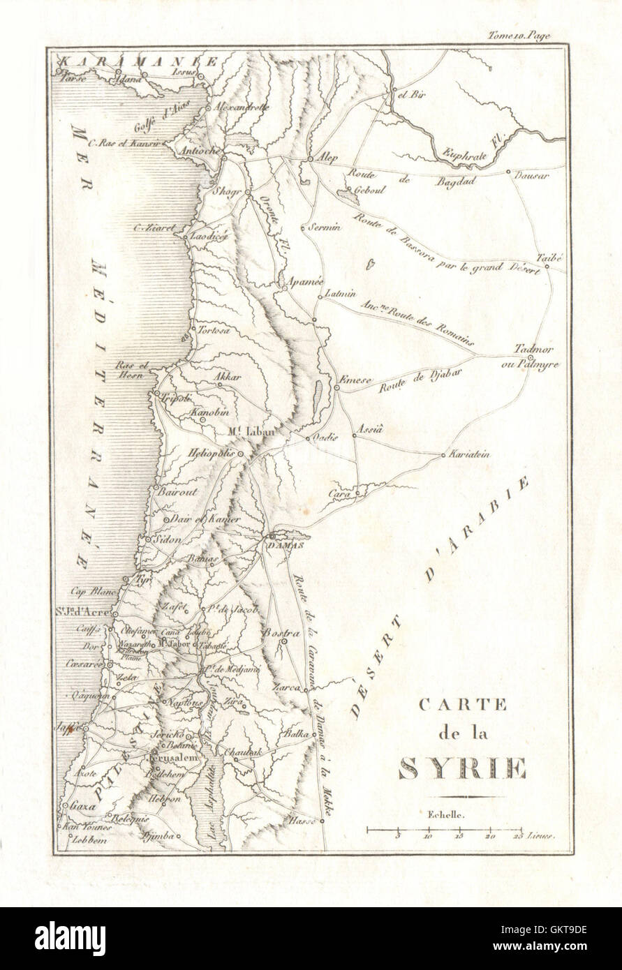 LEVANT. La Syrie, le Liban et la Palestine. 'Carte de la Syrie", 1818 carte antique Banque D'Images