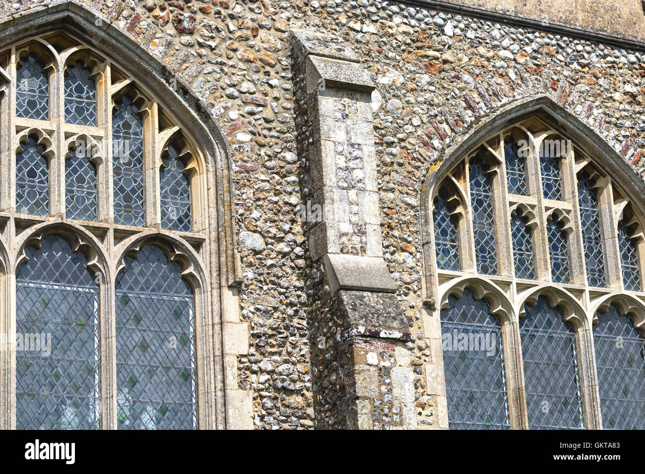 Fenêtres en forme d'église Ranworth Norfolk Broads Angleterre UK Banque D'Images