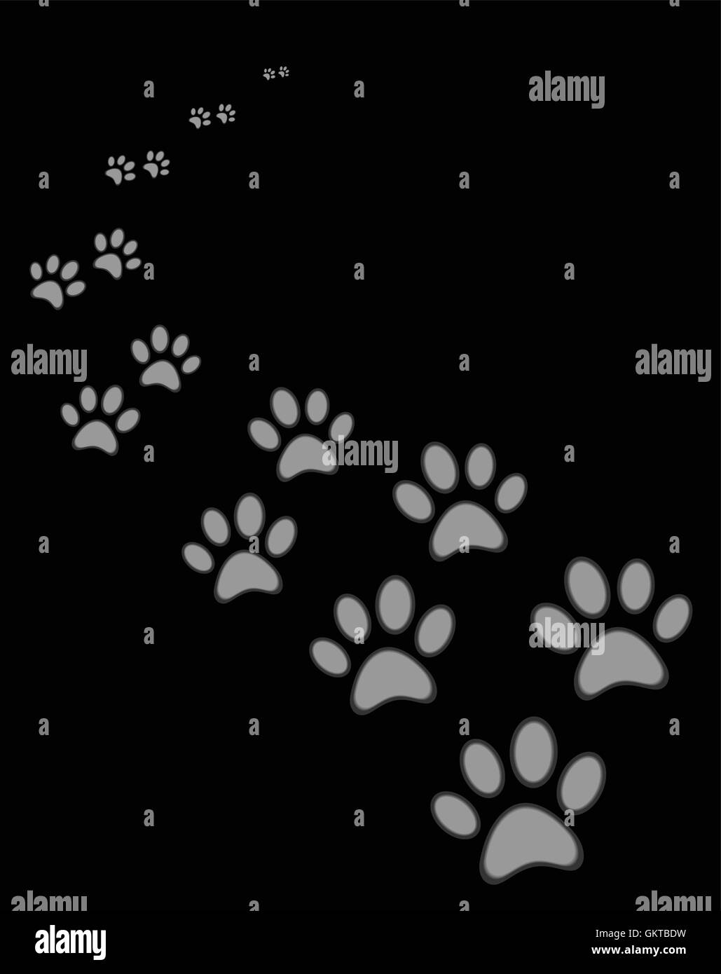 Chien ou chat paw print Illustration de Vecteur