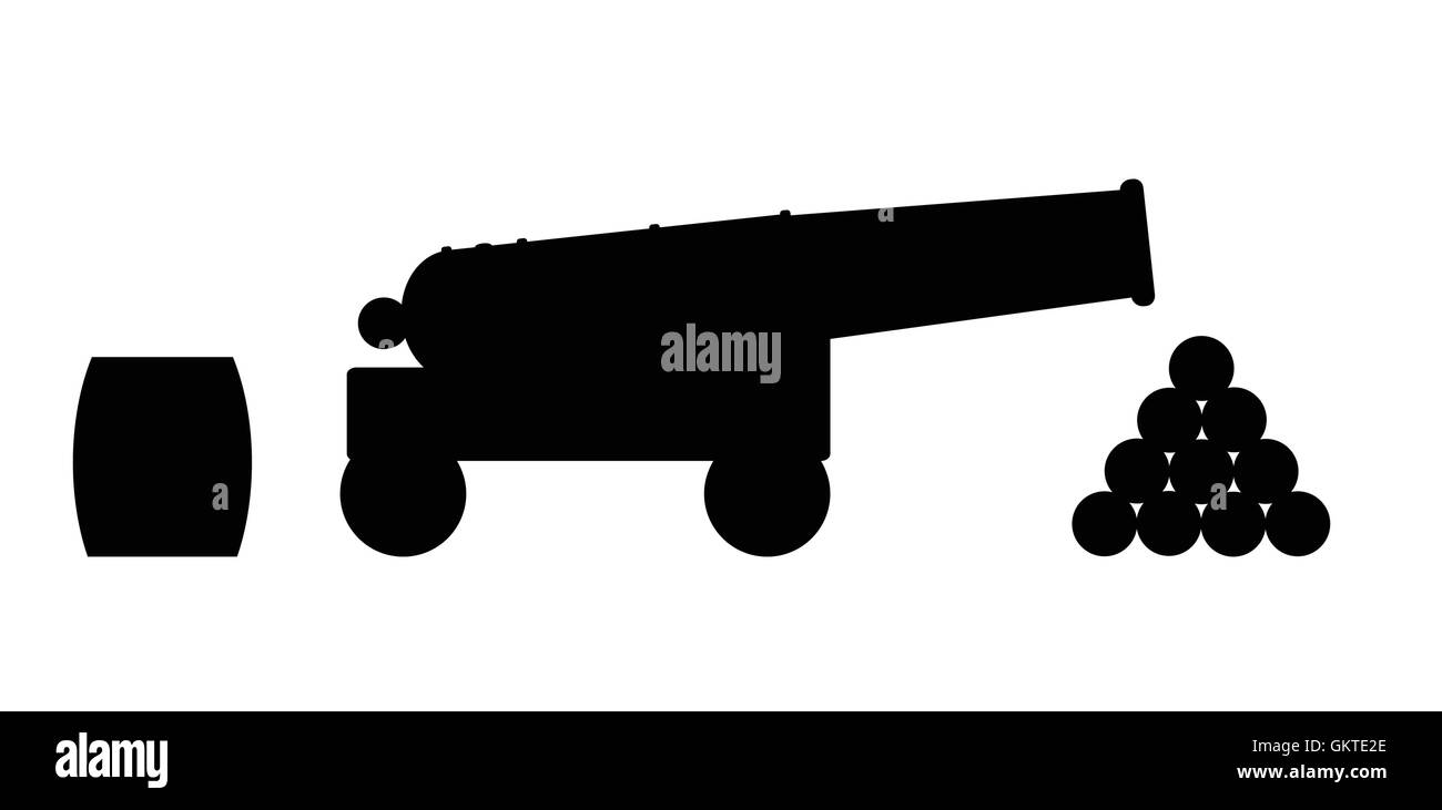 Silhouette Canon Illustration de Vecteur