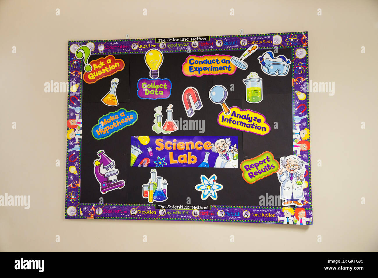 Classe prêt pour le début d'une nouvelle année scolaire en première Christian Academy à High Springs, en Floride. Banque D'Images