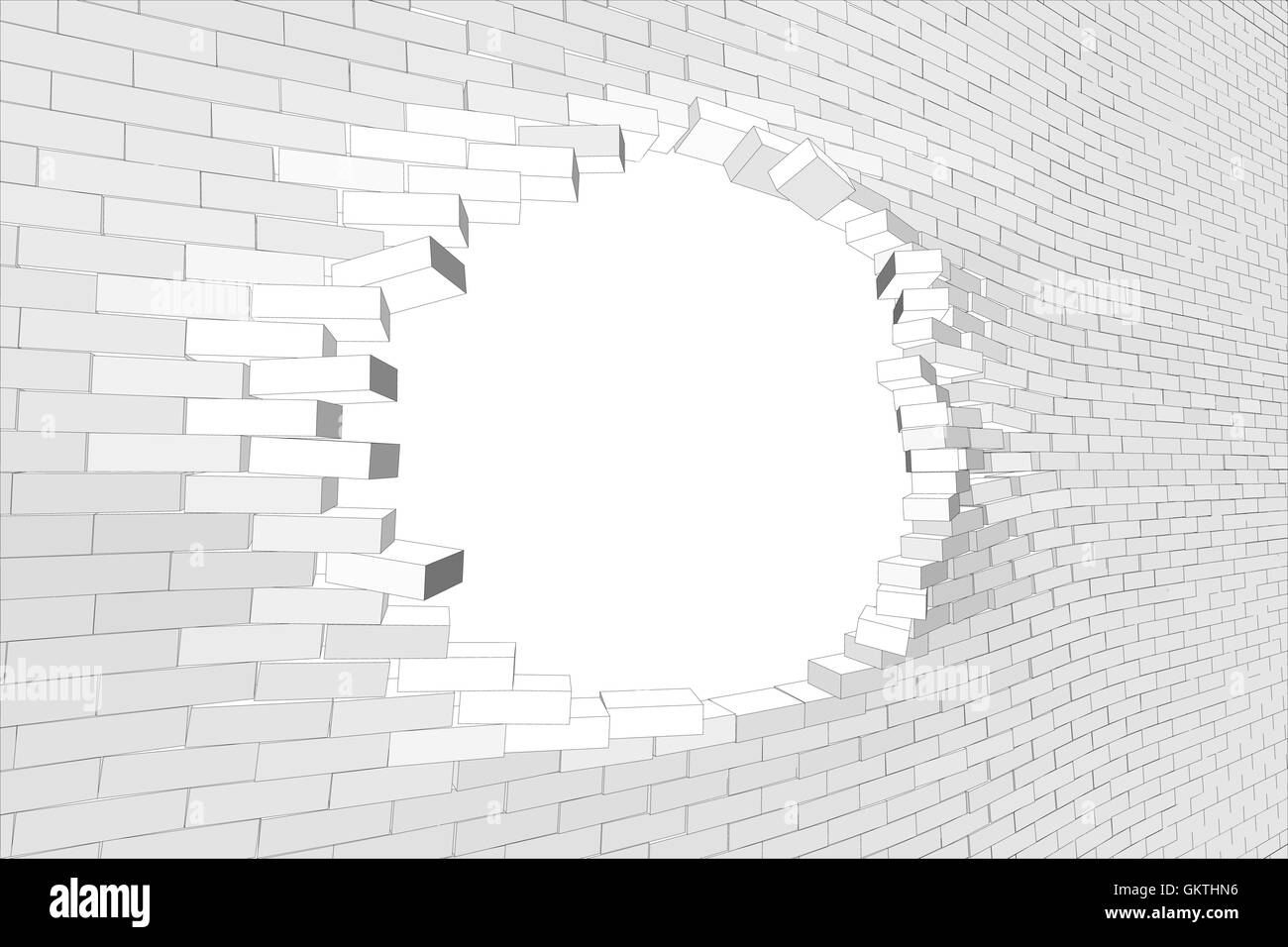 Mur de brique avec le trou Illustration de Vecteur
