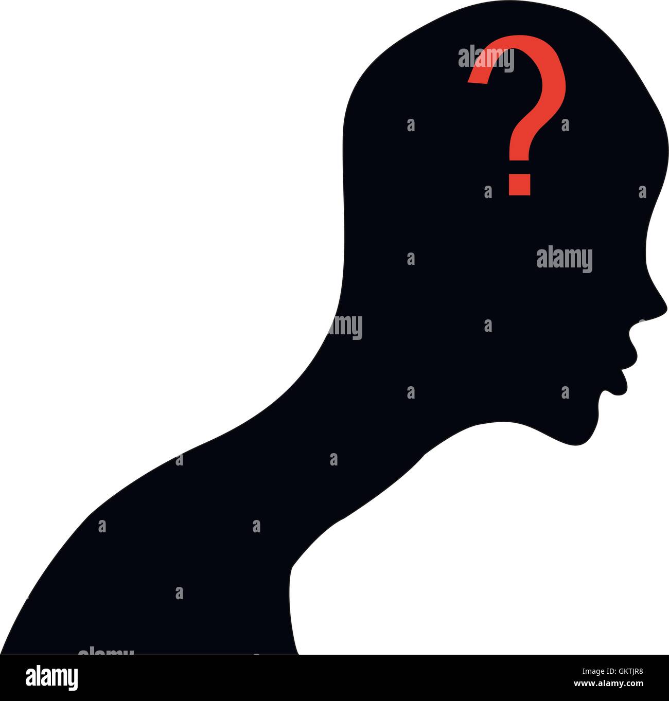 Visage humain avec point d'interrogation. Illustration de Vecteur