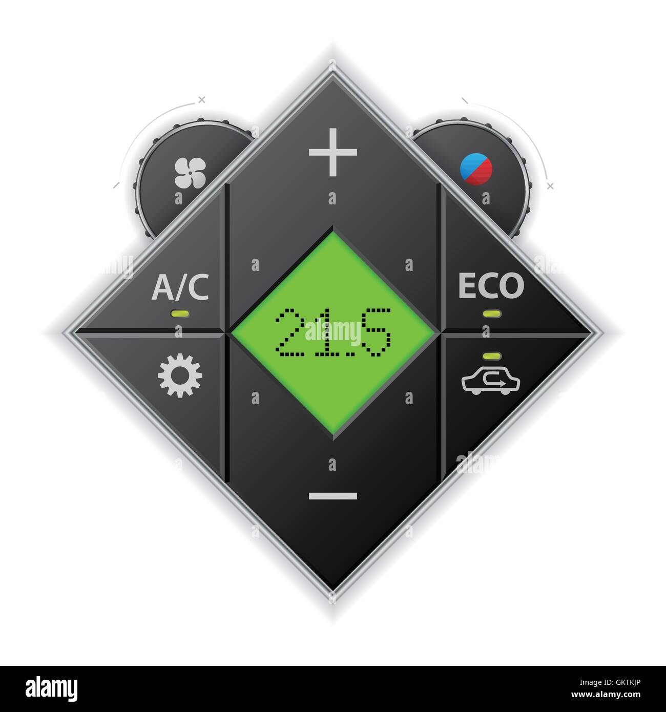 Auto voiture jauge climatronic avec écran LCD Illustration de Vecteur