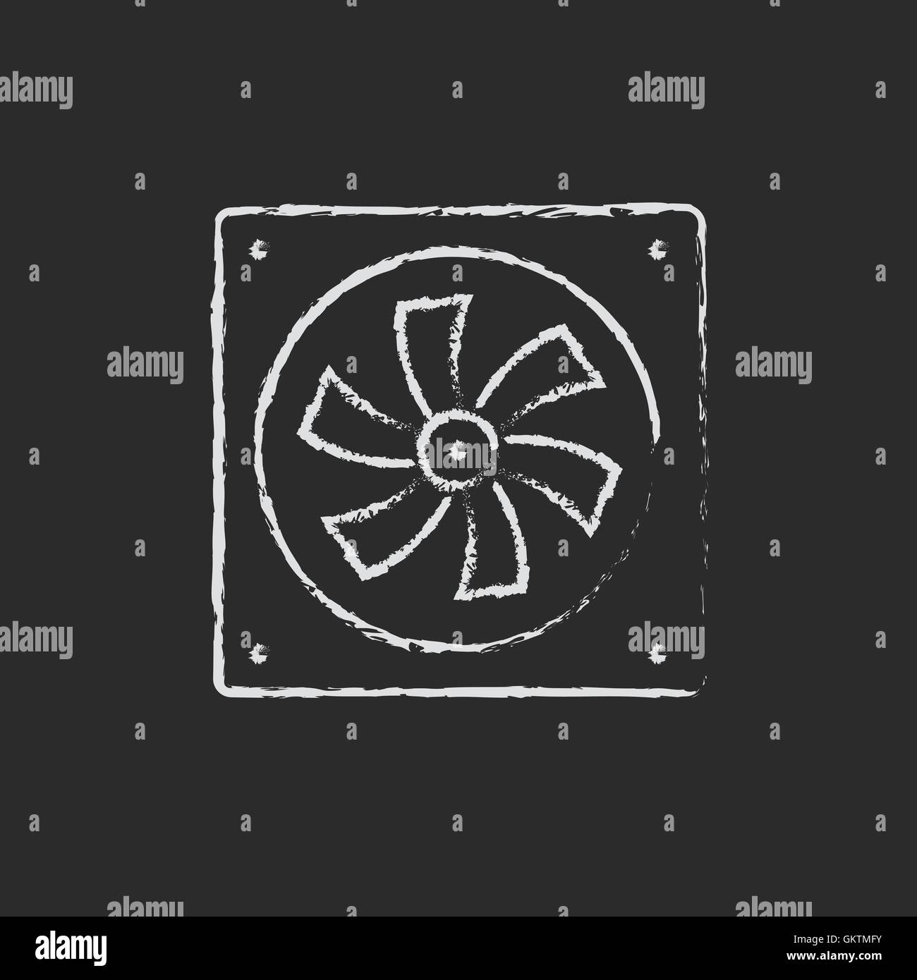 Refroidisseur d'ordinateur tracé à la craie Illustration de Vecteur