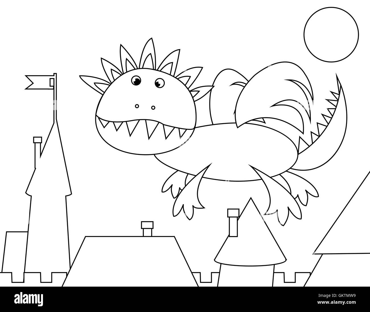 Colorin avec dragon Illustration de Vecteur