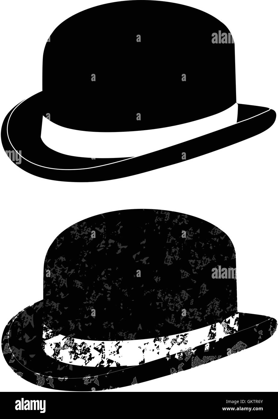 Chapeau melon noir Illustration de Vecteur