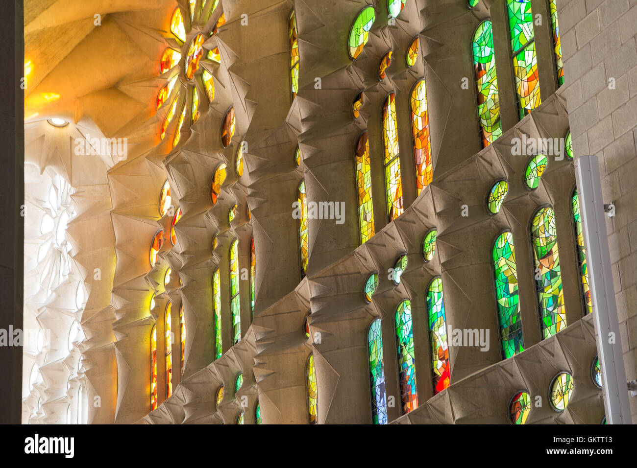 Intérieur de la cathédrale de la Sagrada Familia, Barcelone, Espagne Banque D'Images