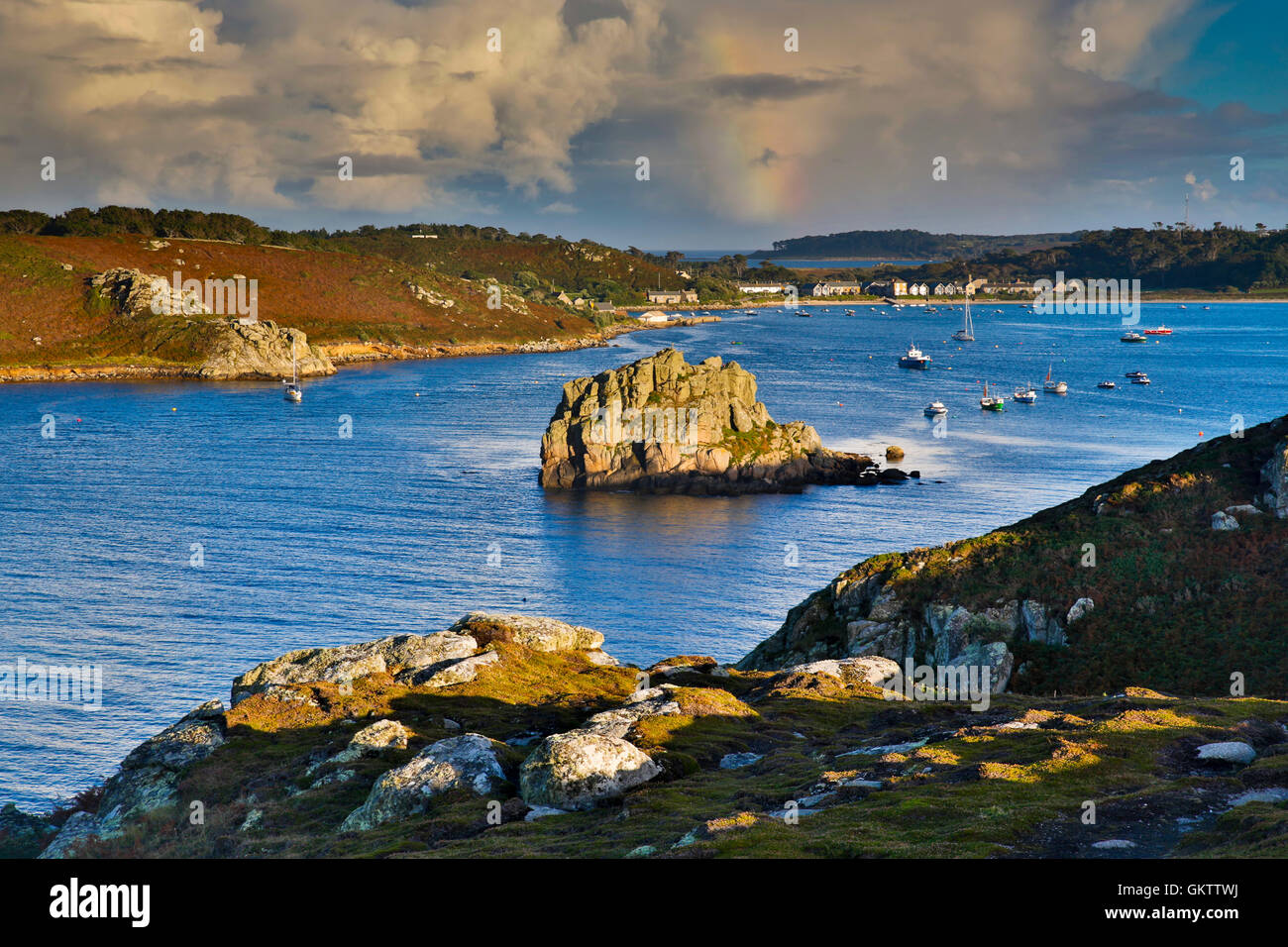 Bryher ; à la recherche d'Îles Scilly Tresco, Royaume-Uni ; Banque D'Images