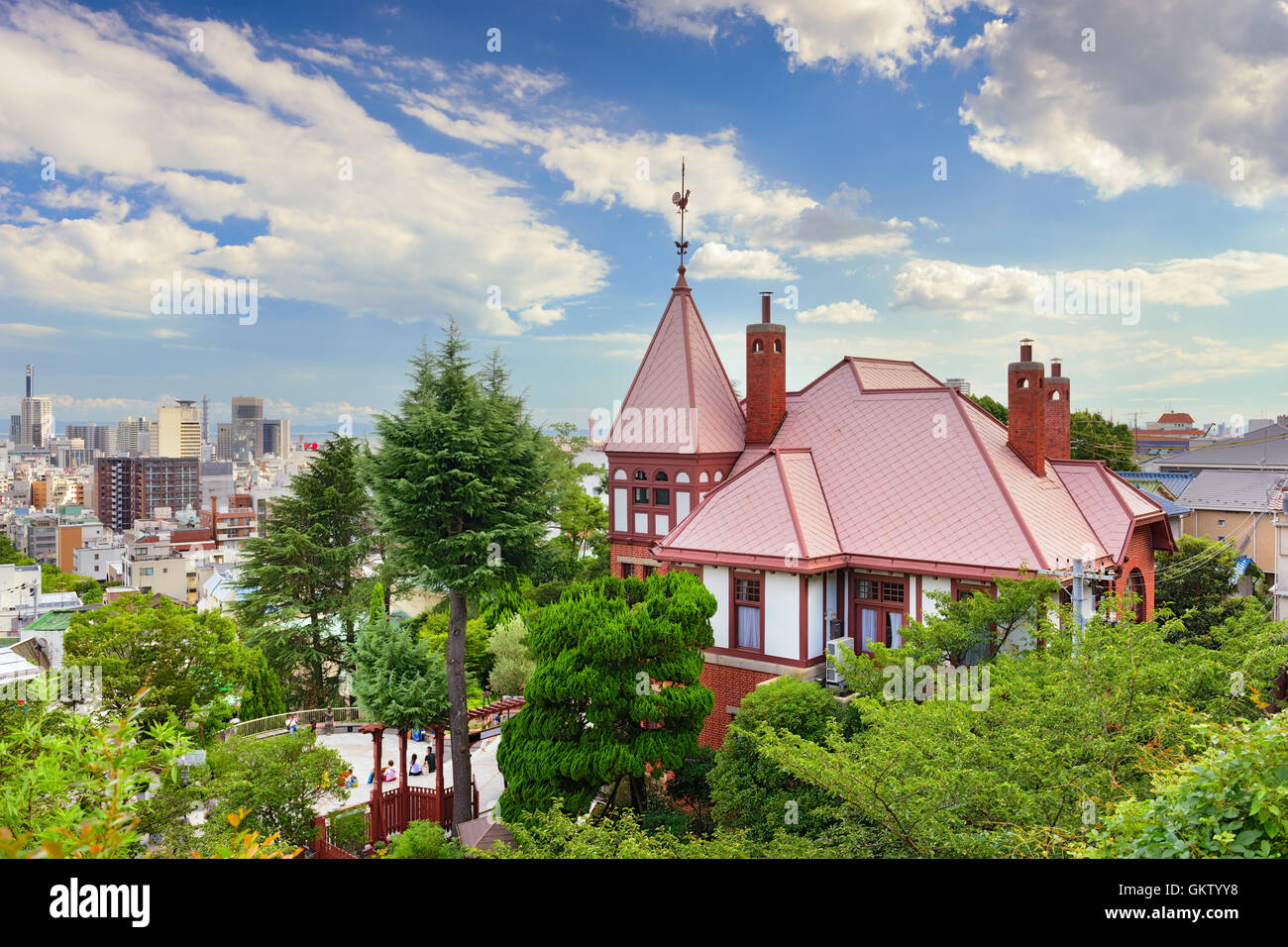 Kobe, Japon skyline de l'historique quartier de Kitano. Banque D'Images
