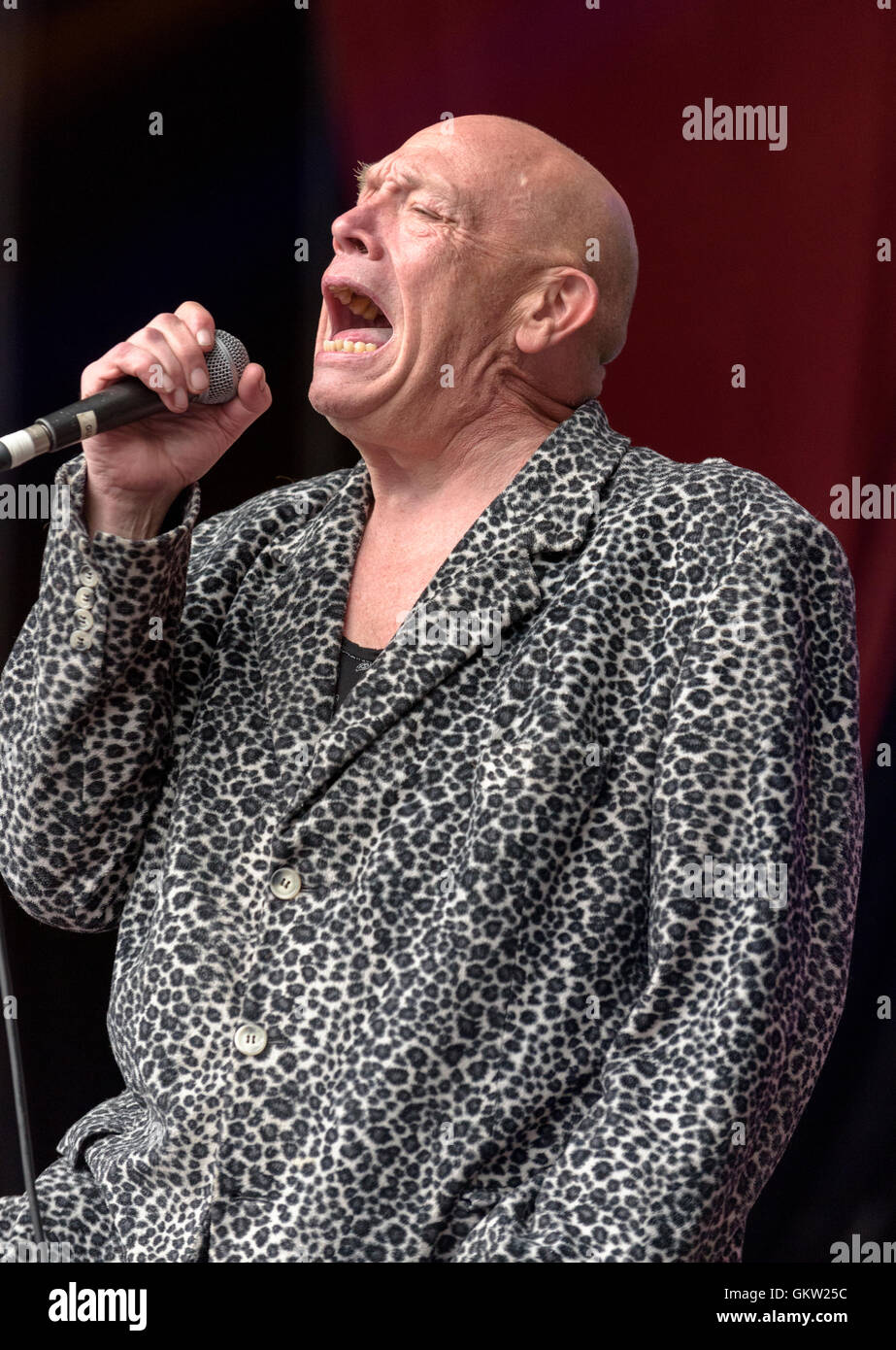 Buster Bloodvessel de mauvaises manières d'effectuer à Weyfest, Farnham, Surrey, Royaume-Uni. Le 20 août 2016. Banque D'Images