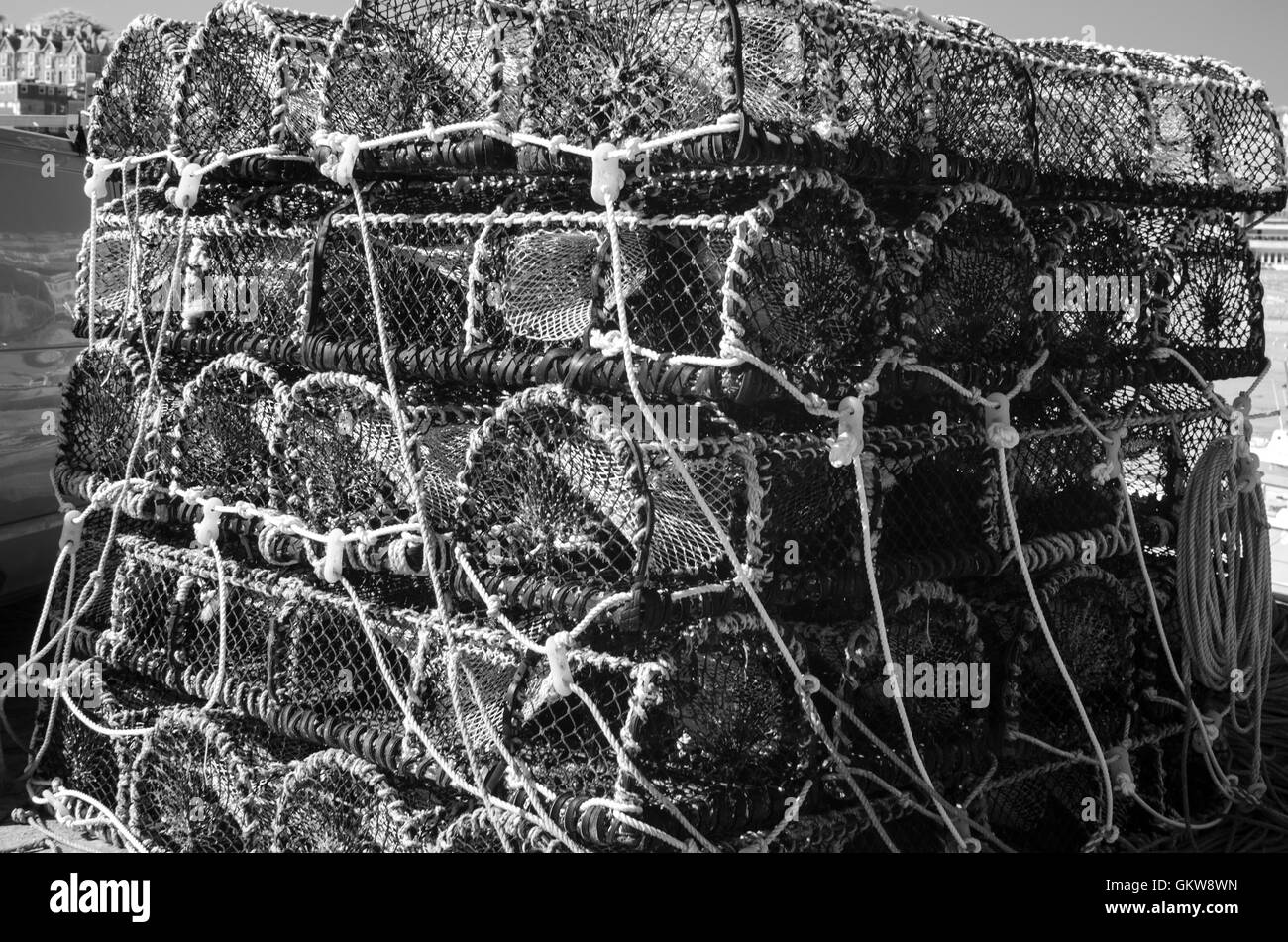 Des casiers à homard nombre 3602 monochrome Banque D'Images